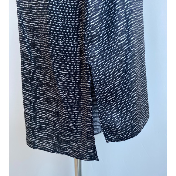 EILEEN FISHER Dress Silk Polka Dot Shift Tank Sleeveless Black sz M - Picture 5 of 8